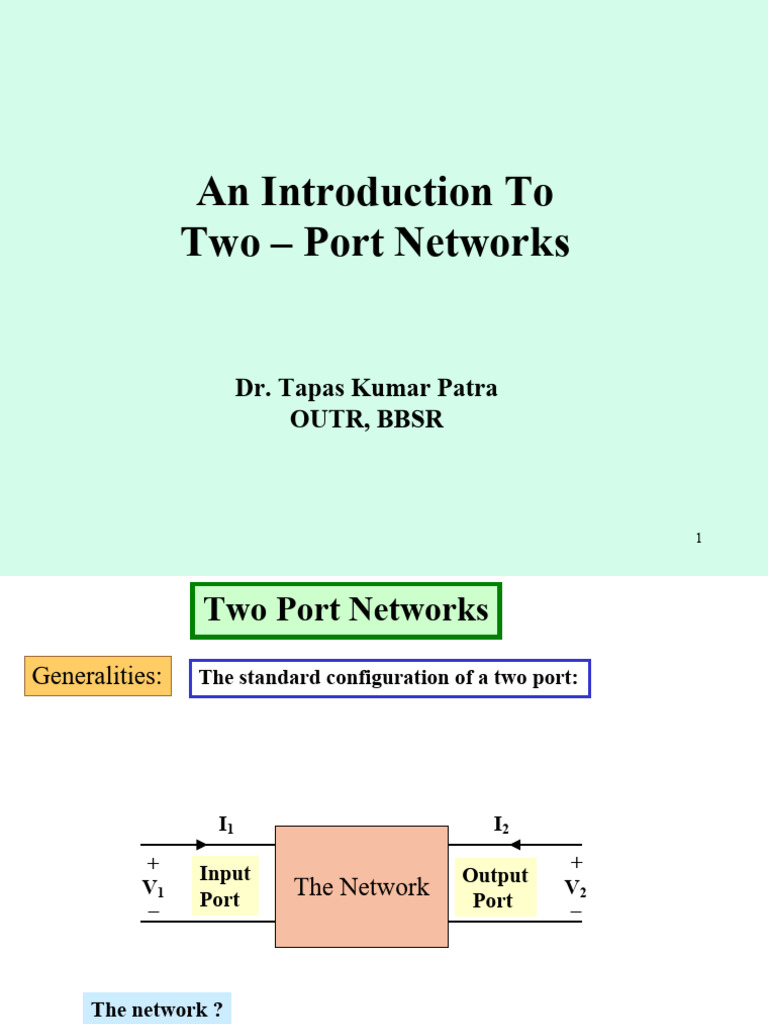 Understanding Two-Port Network Parameters | PDF | Control Theory ...