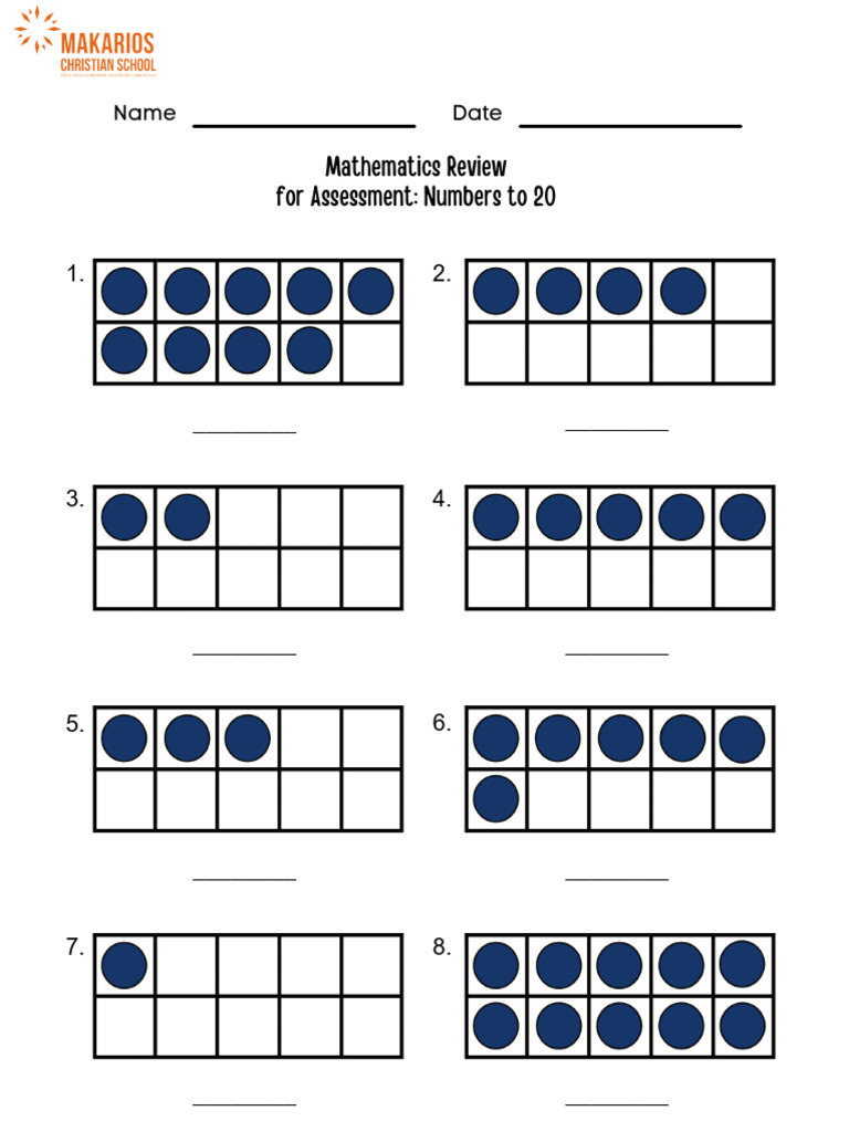 Math Review: Numbers to 20 for K-5 | PDF