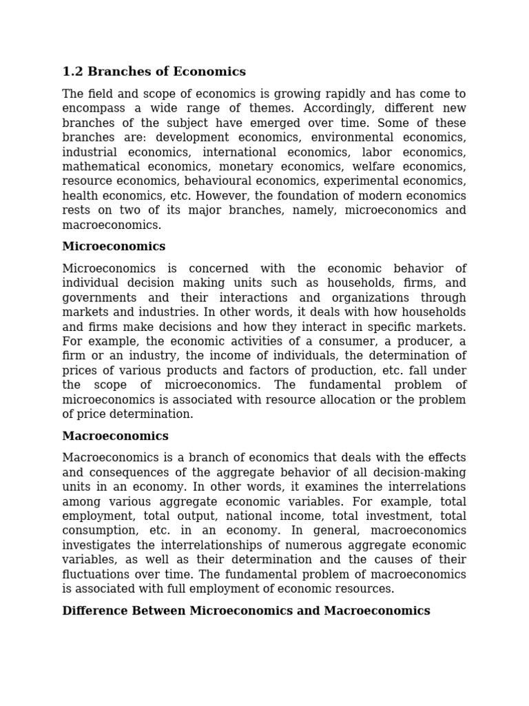 Overview of Micro and Macroeconomics | PDF | Economics | Microeconomics