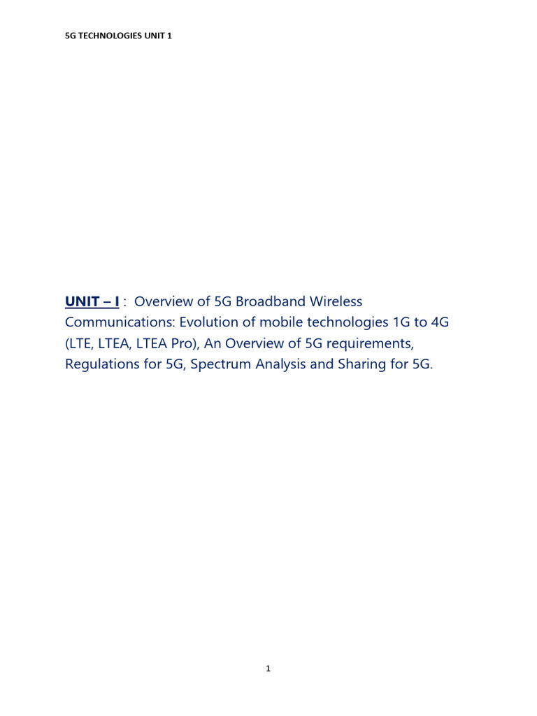 Overview of 5G Wireless Technology | PDF | Lte Advanced | 4 G