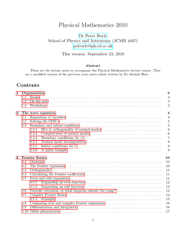 Physical Mathematics Lecture Notes | PDF | Mathematical Analysis ...