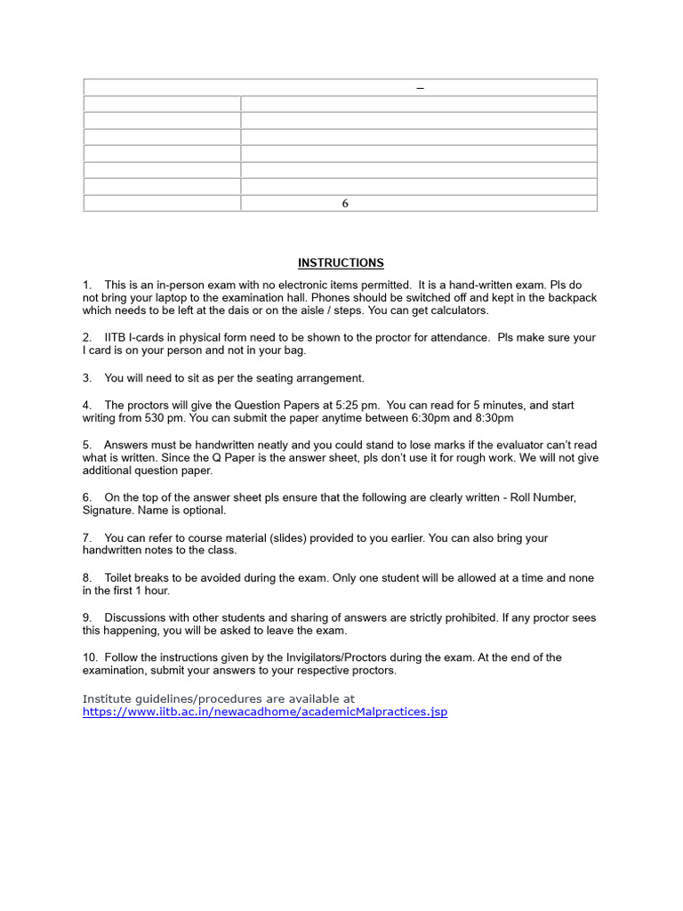 ENT 603 Exam Details for Students | PDF