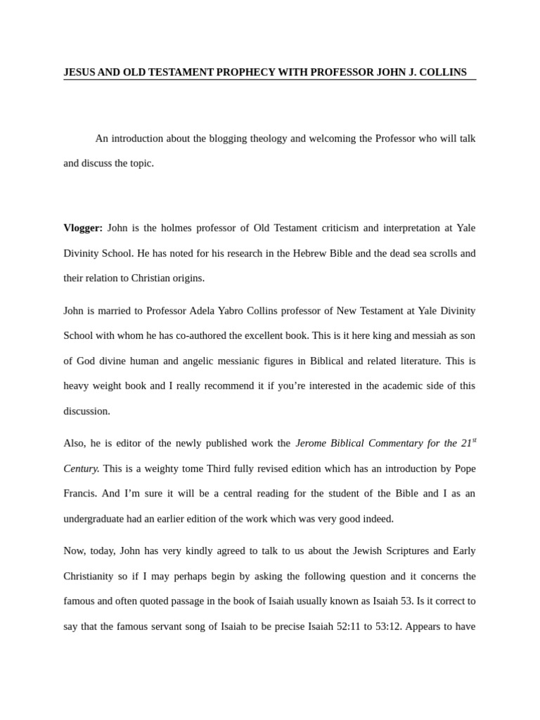 Jesus and Old Testament Prophecy Insights | PDF | Messiah | Jesus