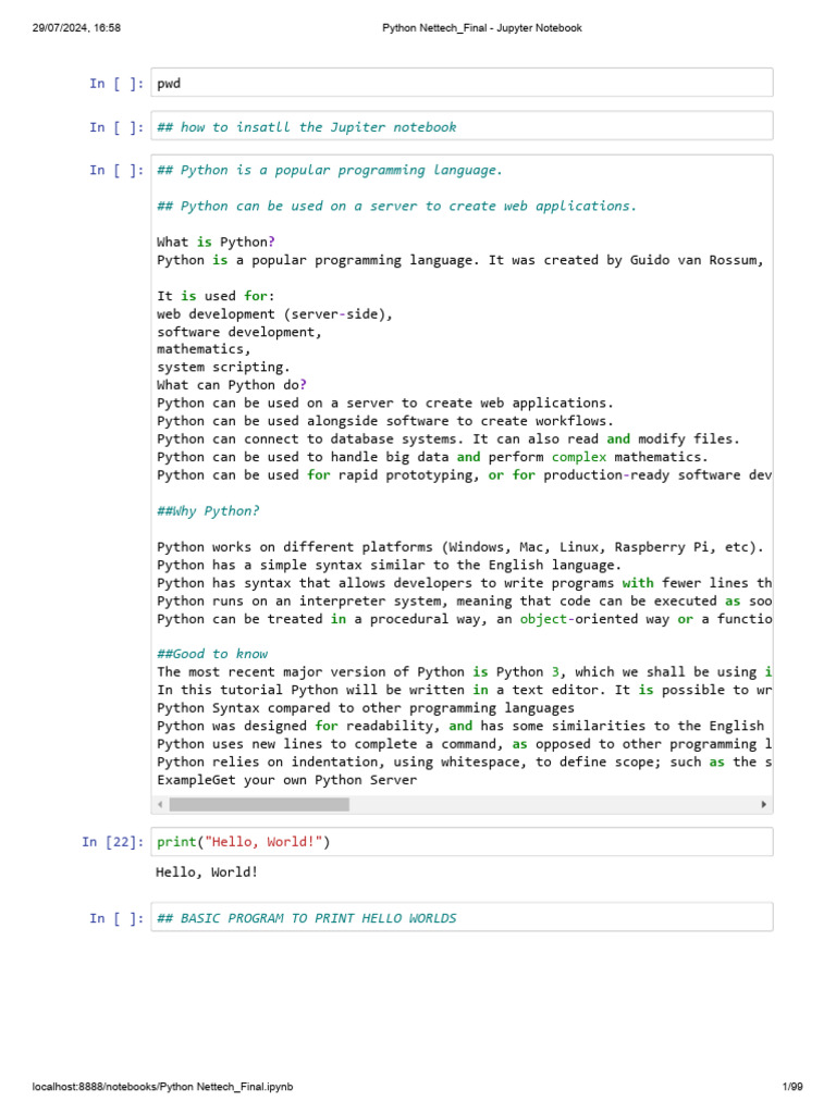 Python Programming Basics Guide | PDF | Python (Programming Language ...