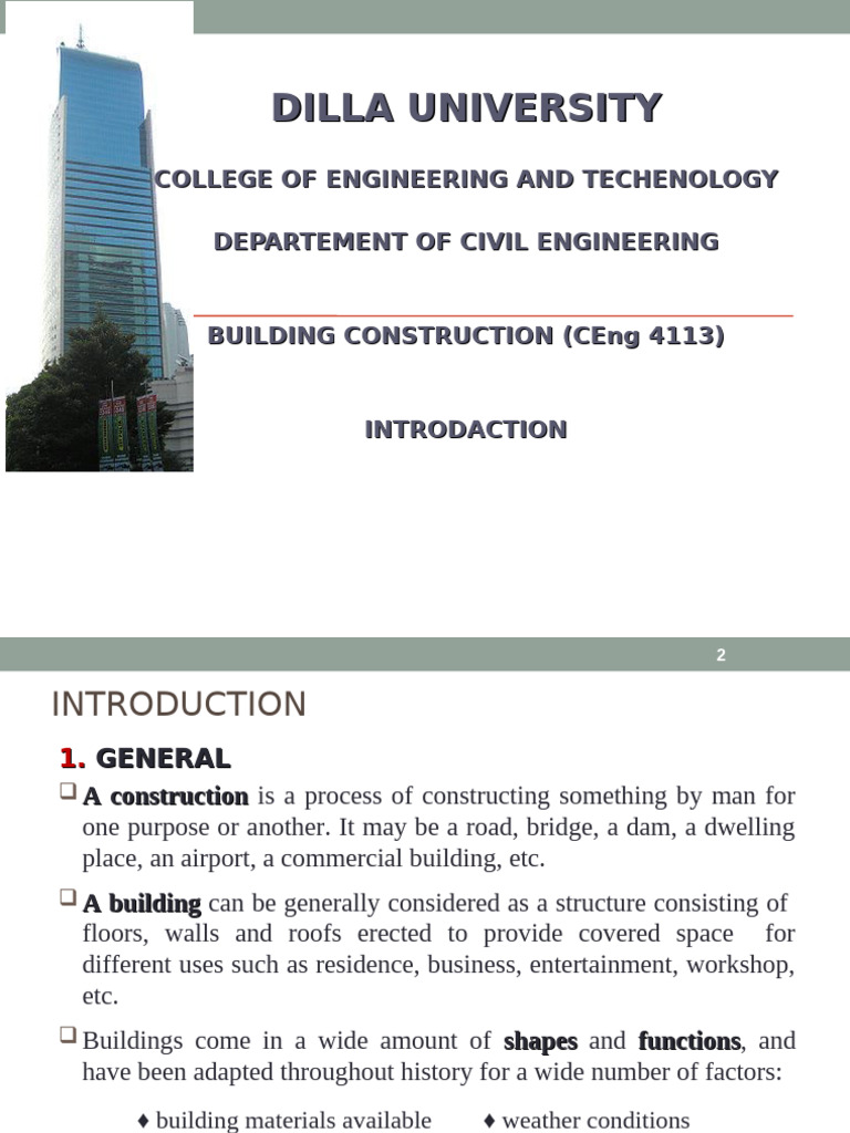 Building Construction Overview and Classifications | PDF | Structural ...