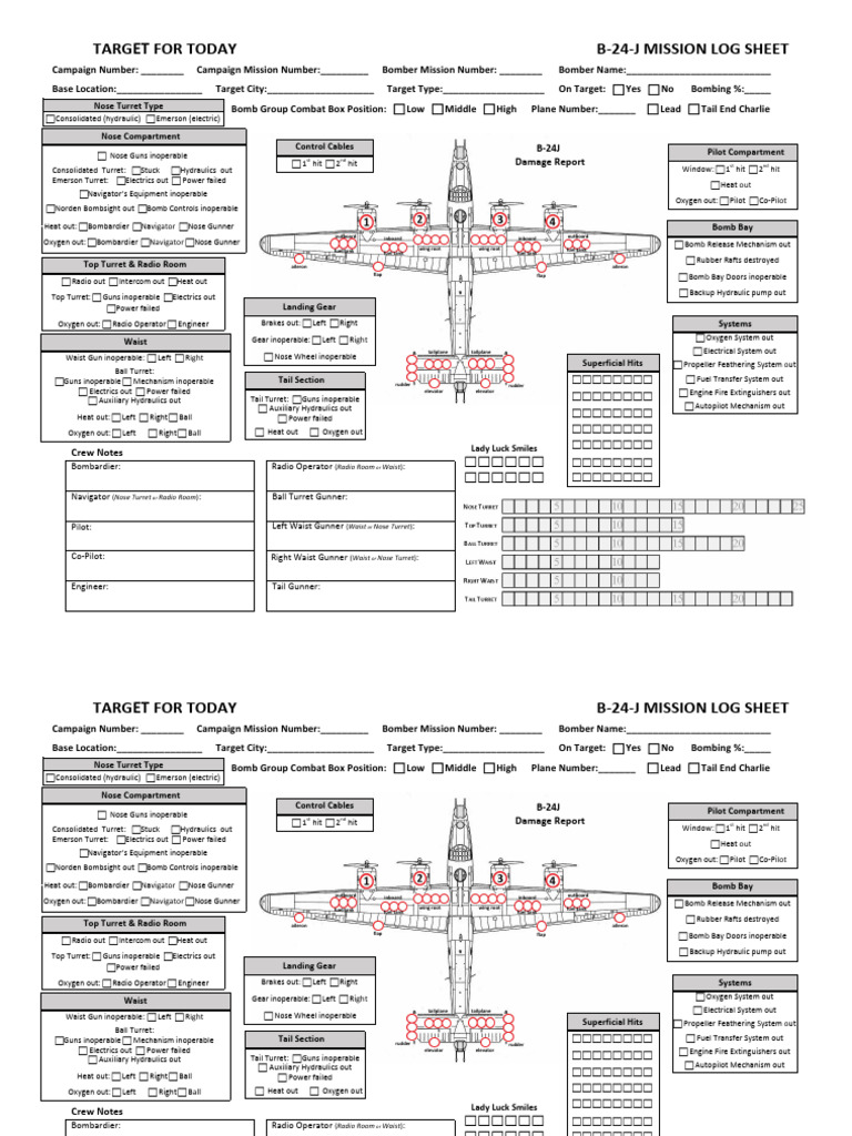 TFT B-24J Log Sheet 2017-12-12 by Yossarian42 Concept by Cdippel71 ...