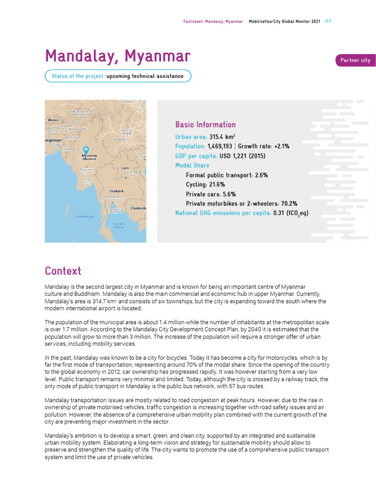 MDY- Transportation, Myanmar | PDF | Transport | City