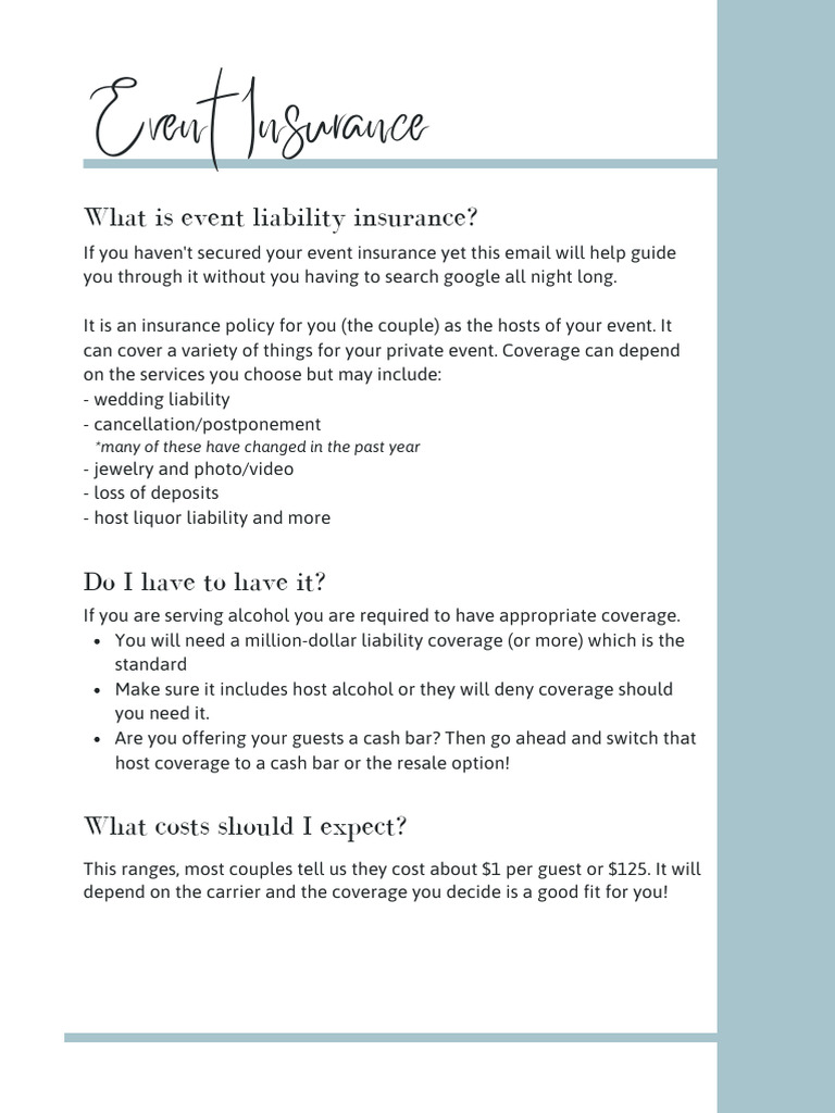 Essential Guide to Event Insurance | PDF