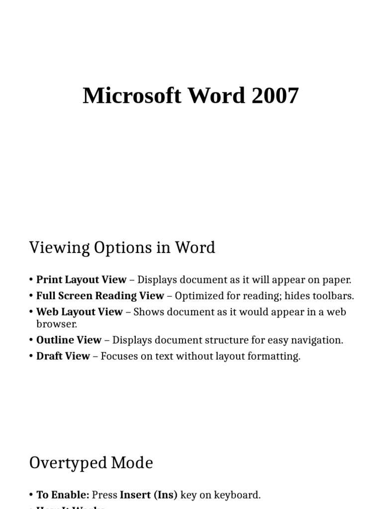 Microsoft Office 2007 Overview Guide | PDF | Microsoft Excel ...