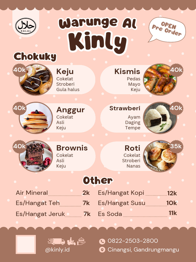 Merah Muda Minimalis Daftar Jualan Makanan Minuman Menu - 20250309 ...