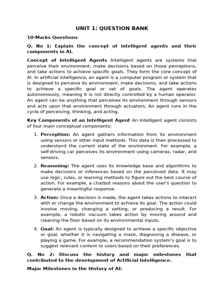 Intelligent Agents in AI: Key Concepts | PDF | Artificial Intelligence ...