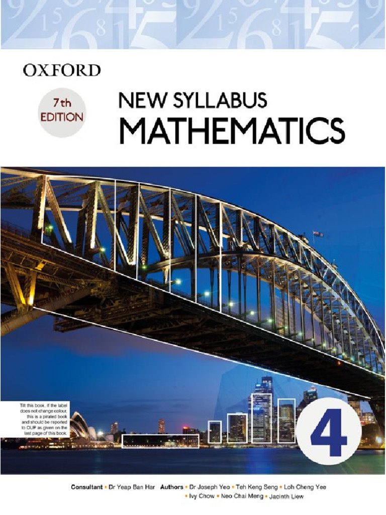New Syllabus Mathematics Textbook 4 7th Edition Compress | PDF