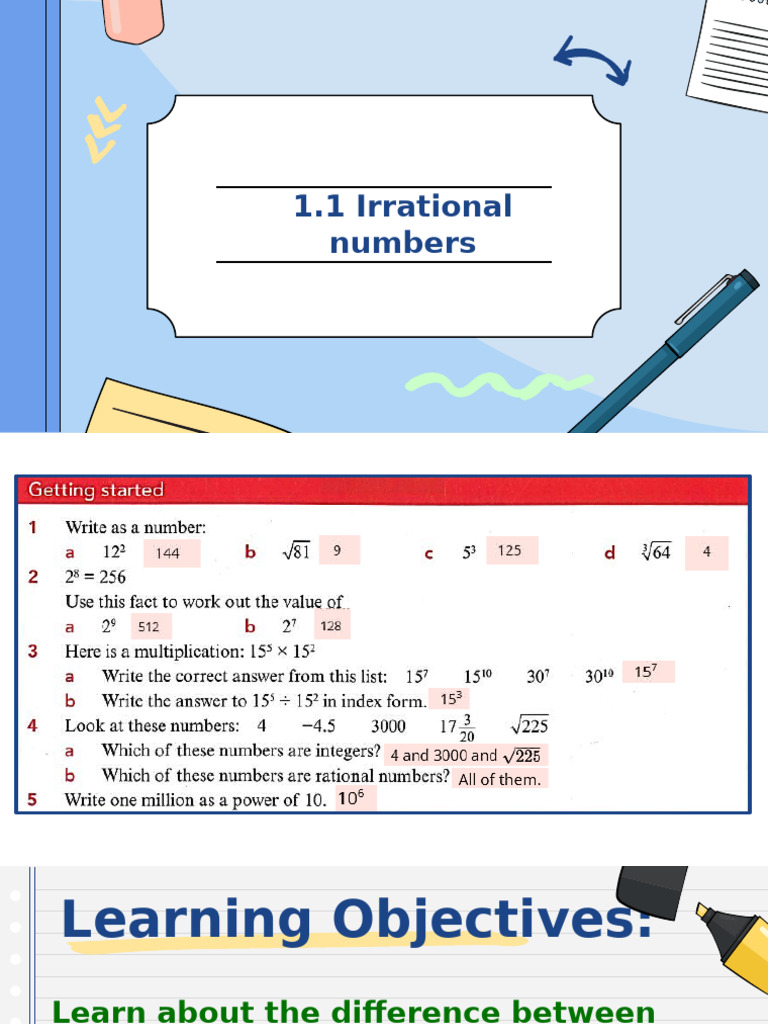 CHAPTER 1_G8 1.1 | PDF | Rational Number | Square Root