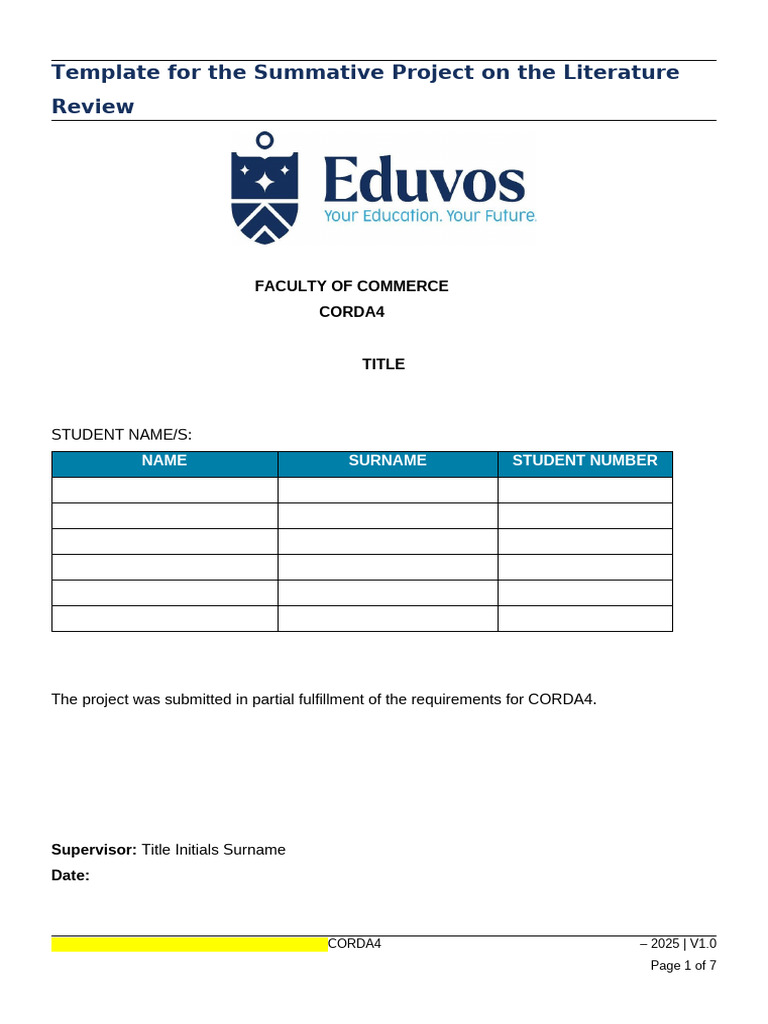 Summative Project Literature Review Template | PDF | Hypothesis | Inquiry