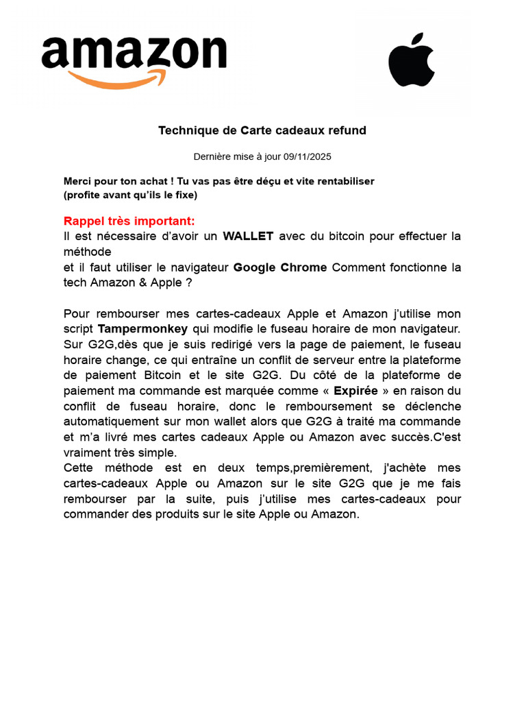 Technique Carte Cadeaux Amazon Apple 2025 | PDF | Bitcoin | Apple Inc.