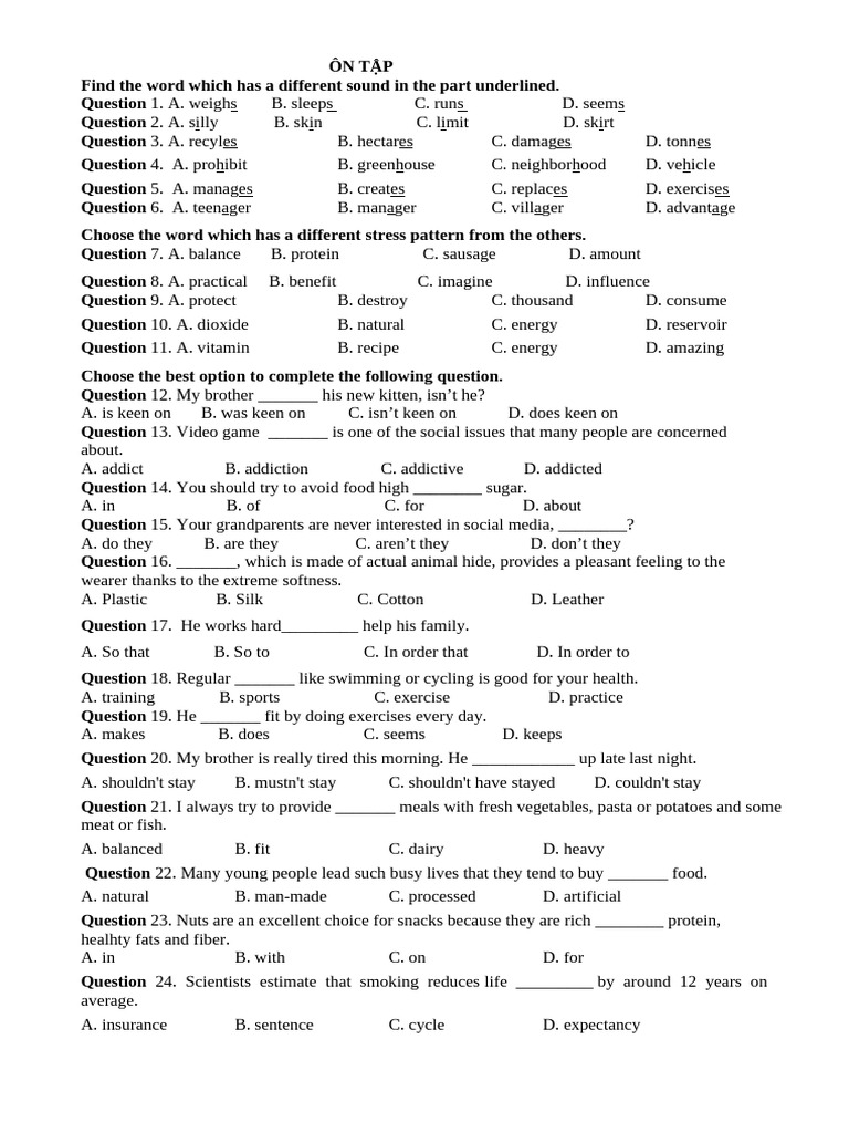 English Language Practice Questions | PDF