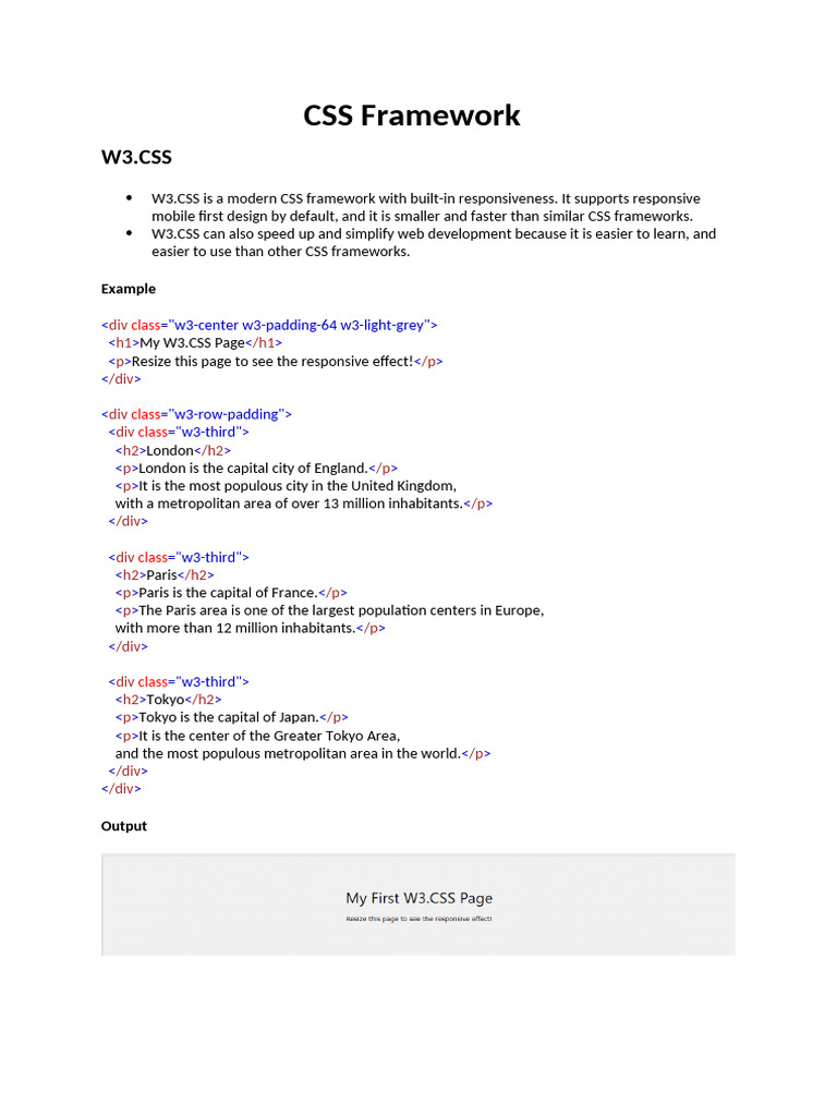 CSS Framework | PDF | Text | Web Development