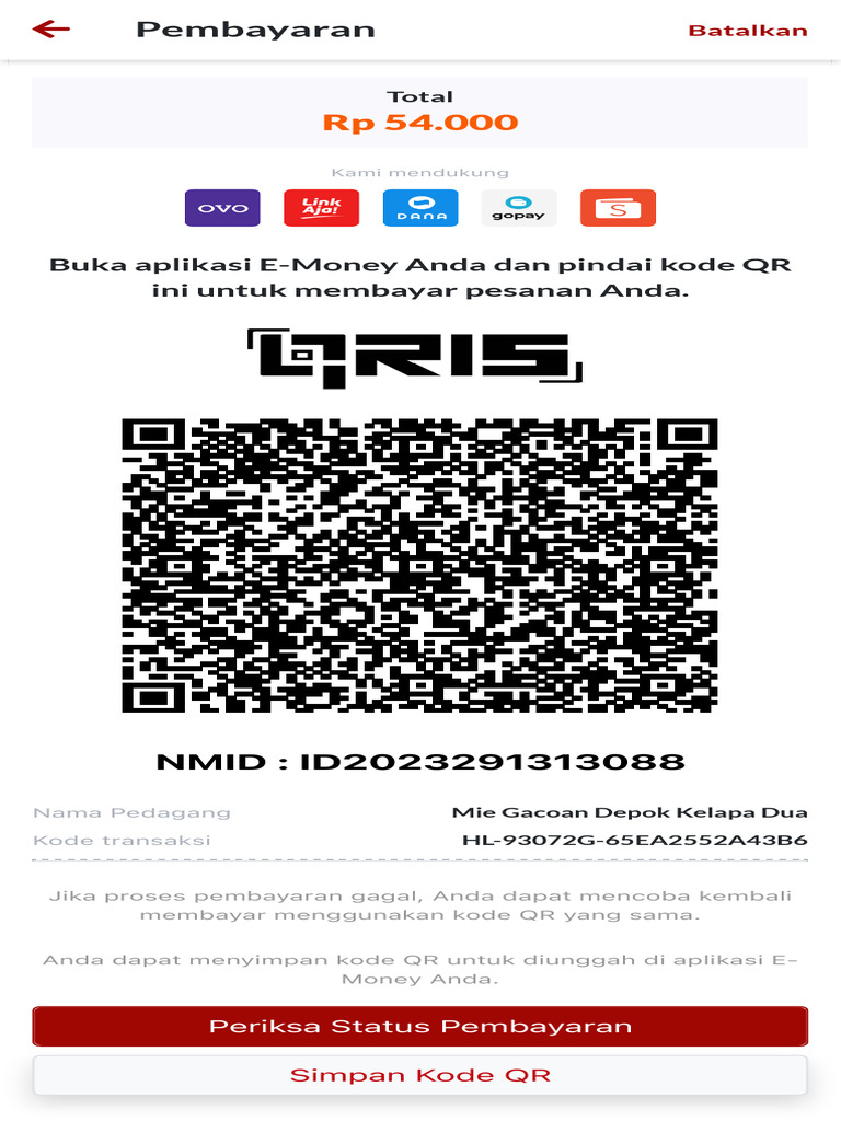 Pembayaran Mie Gacoan Depok QR | PDF