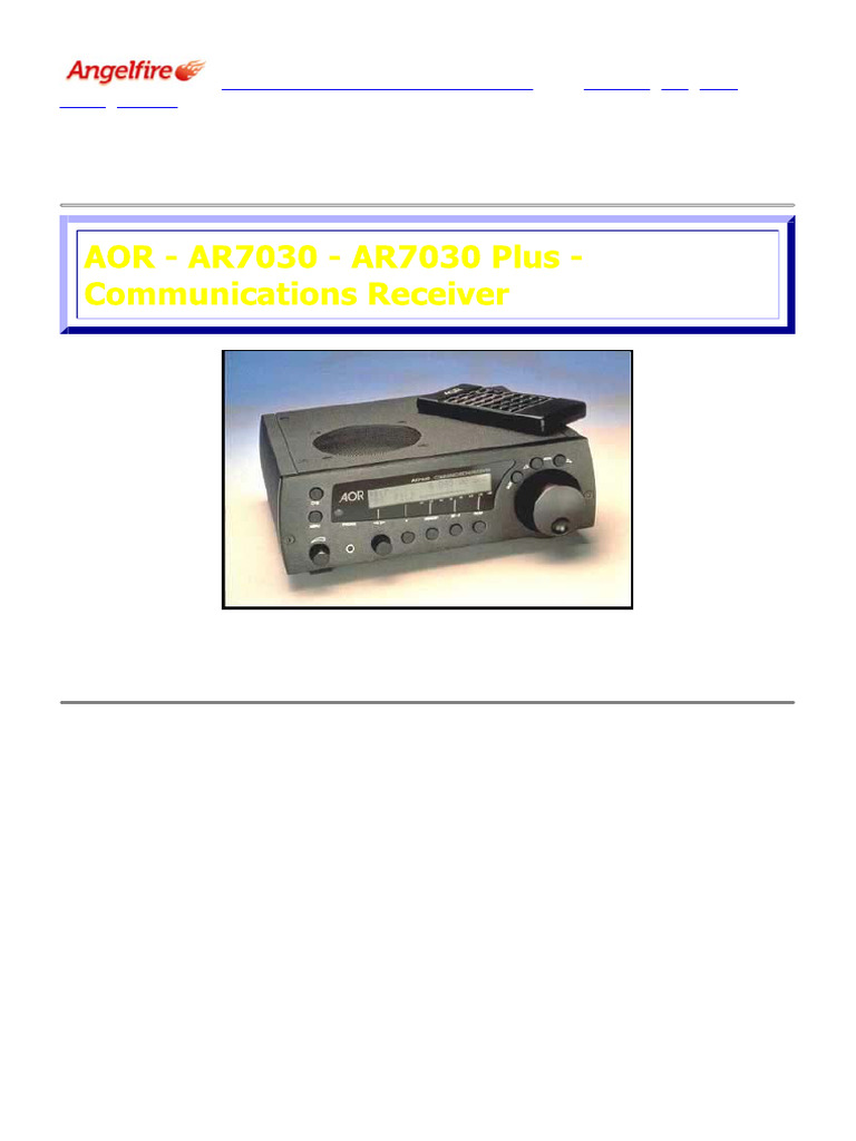 AOR AR7030 Receiver Review and Insights | PDF | Loudspeaker