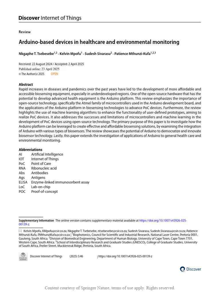 Arduino in Healthcare & Environmental Monitoring | PDF | Arduino ...