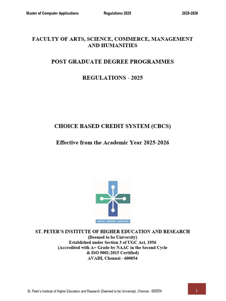 MCA SYLABUS | PDF | Thesis | Academic Degree