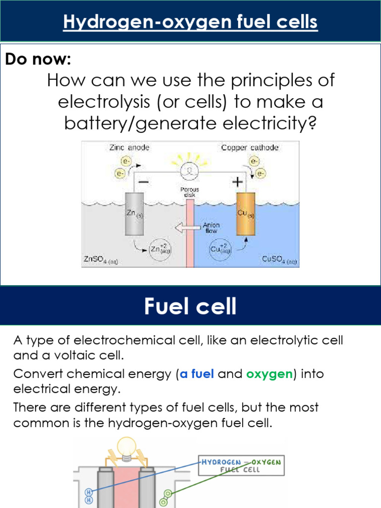 IGCSE Chemistry Lesson 5 Hydrogen Oxygen Fuel Cells (Single Only) 2 | PDF
