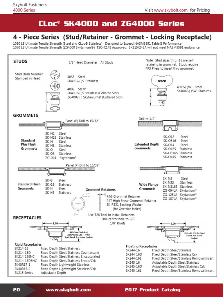 CLoc 4000 Camloc Compatible 1 | PDF | Rivet | Manufactured Goods