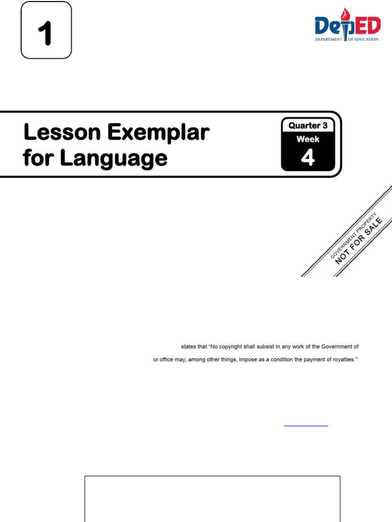 Grade 1 Language Lesson Week 4 | PDF | Copyright | Curriculum