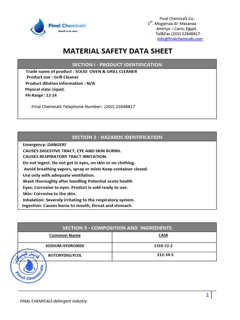 Solid Msds | PDF | Safety | Occupational Safety And Health