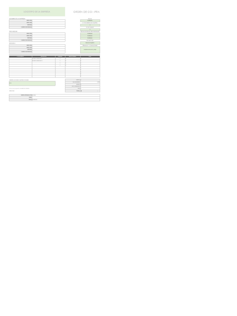 Ic Excel Planned Purchase Order Ppo 28136_ES.xlsx Plantilla de PPO | PDF