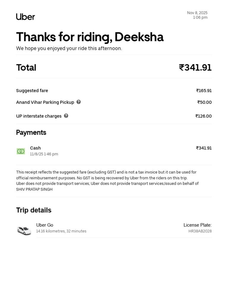 Uber Rider Tolls and Surcharges Explained | PDF