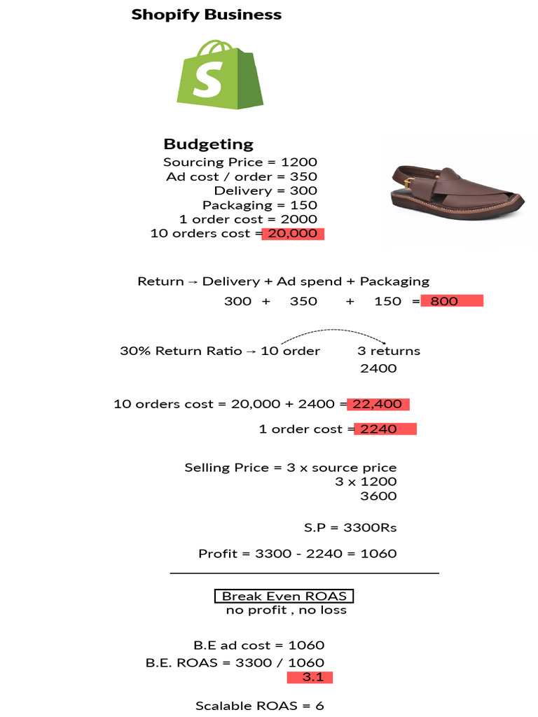 Shopify Business Profit Analysis | PDF