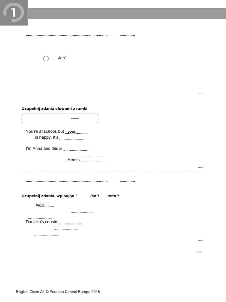 ECA1 Tests Grammar Check 1A New2018 | PDF