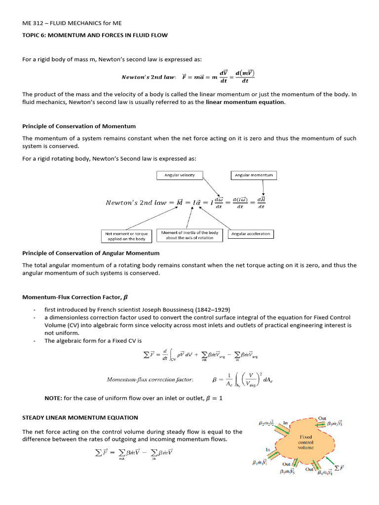 Momentum and Forces in Fluid Flow | PDF | Momentum | Angular Momentum