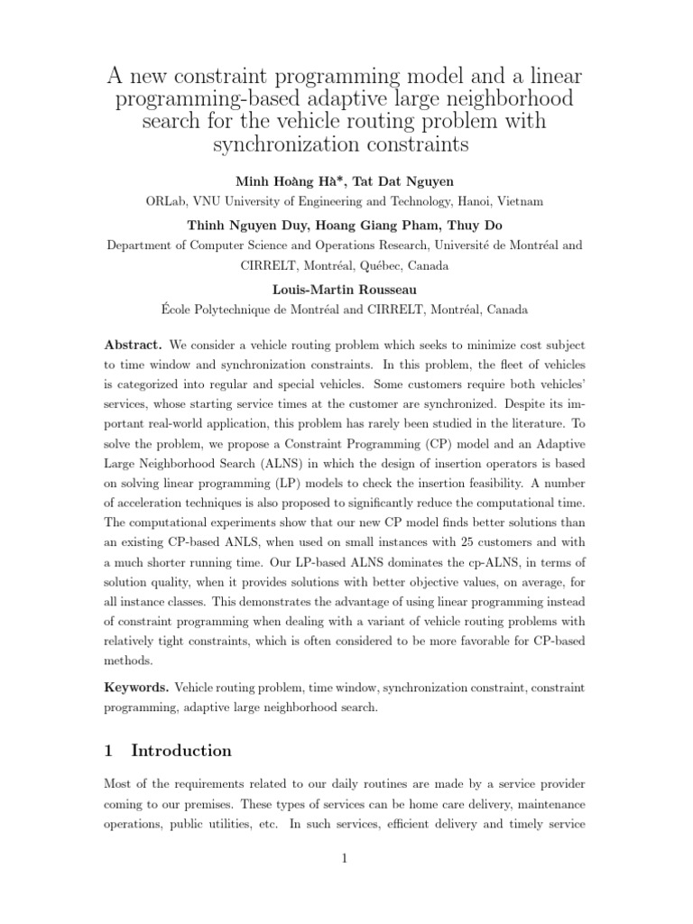 A New Constraint Programming Model and A Linear Programming-Based ...
