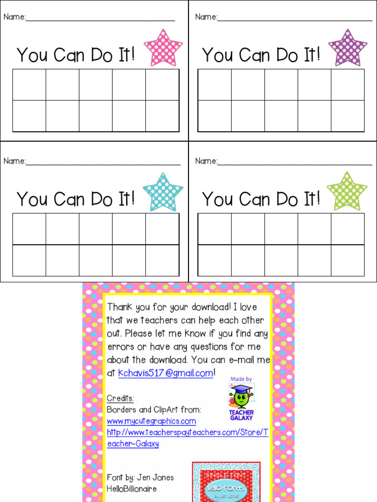 Motivational Name Template Document | PDF