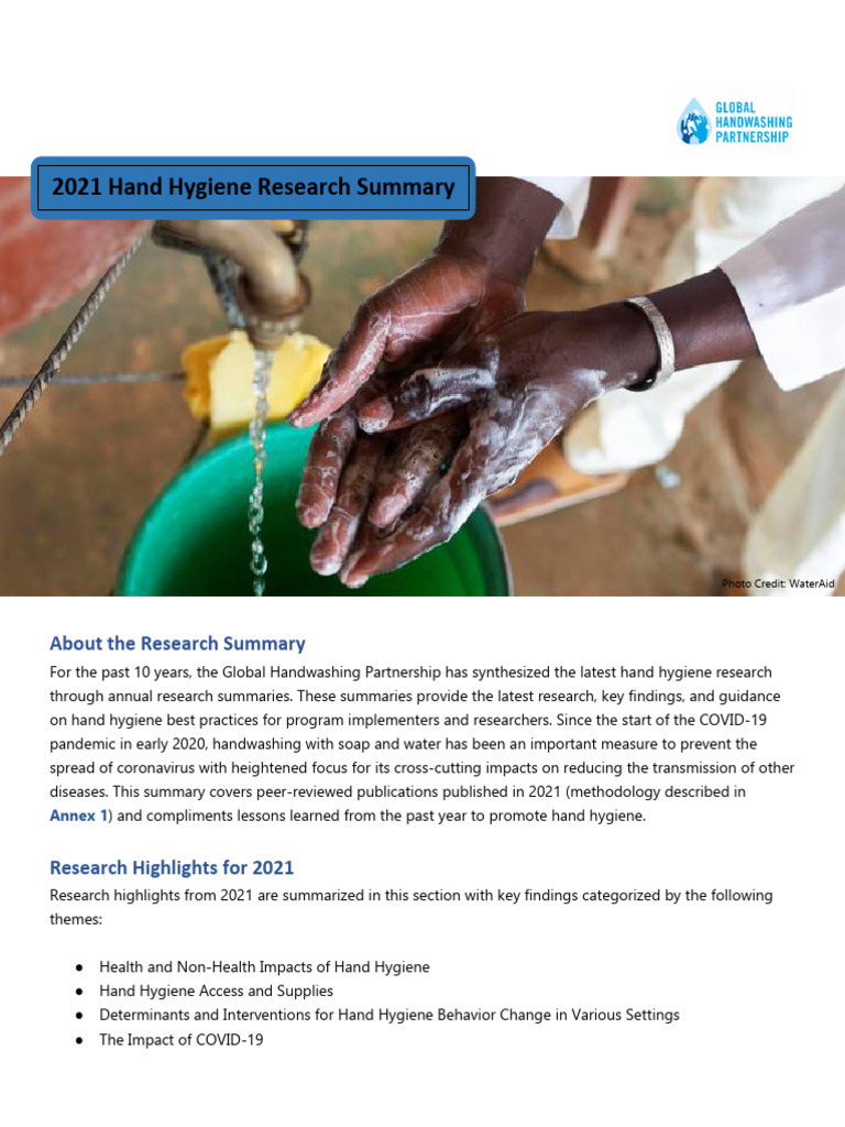 2021 Hand Hygiene Research Summary en | PDF | Hand Washing | Hygiene