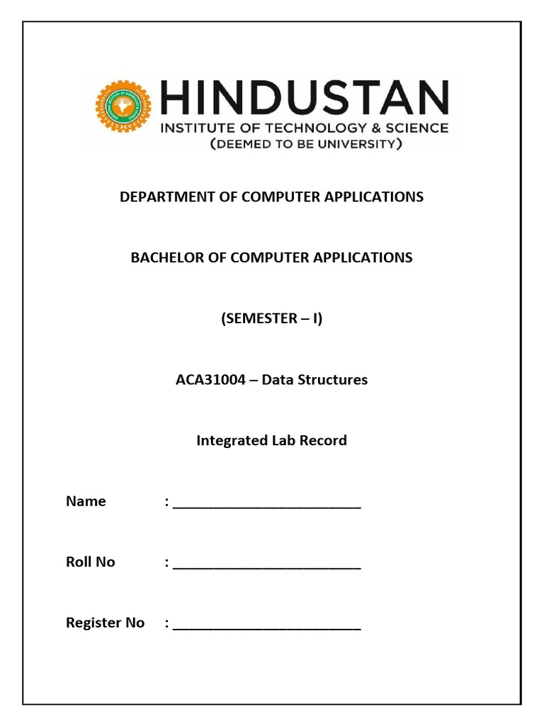 Data Structures Lab Record for BCA | PDF | Queue (Abstract Data Type ...