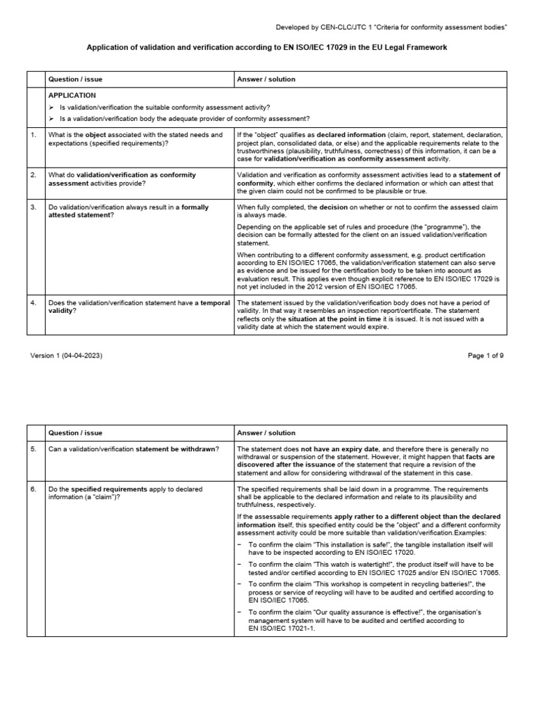 Validation and Verification in EU Compliance | PDF | Verification And ...