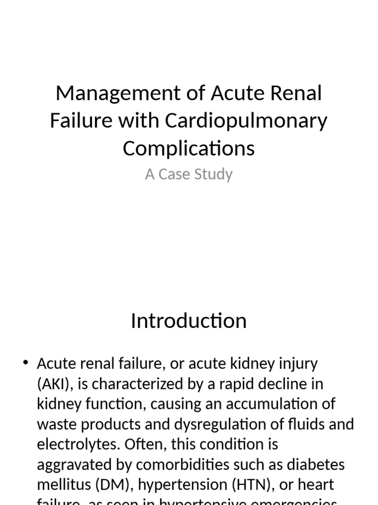 Acute Renal Failure Case Study Clean | PDF