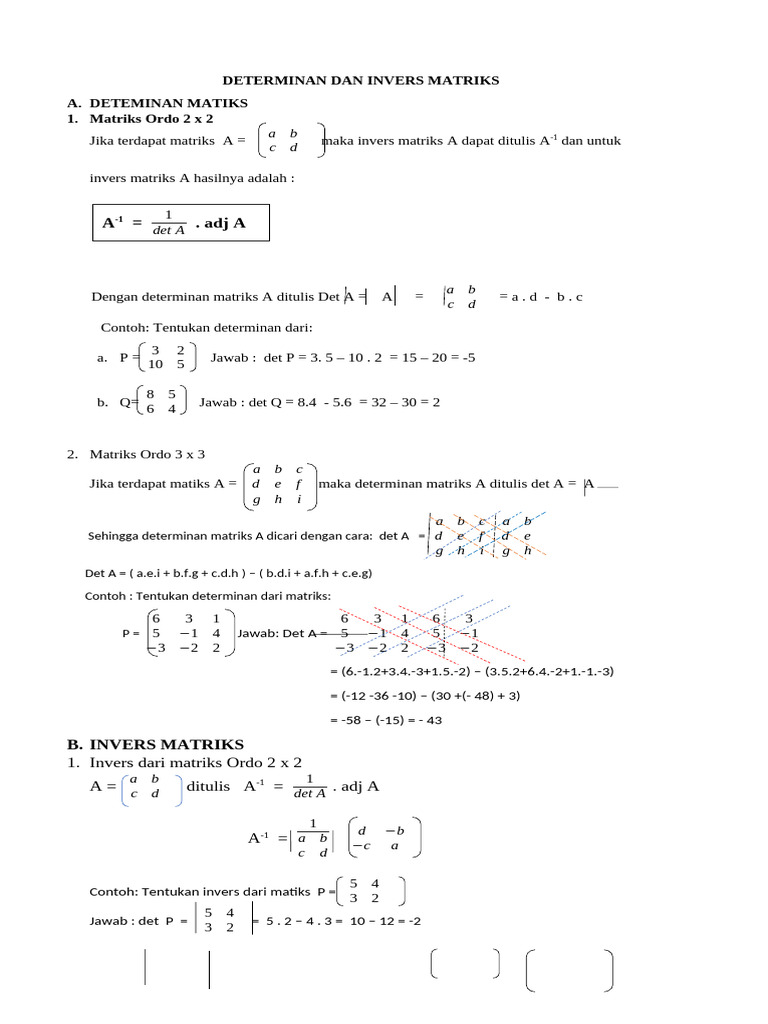 Determinan Dan Invers Matriks | PDF