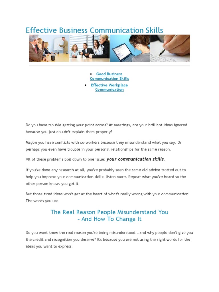 Effective Business Communication Skills | PDF