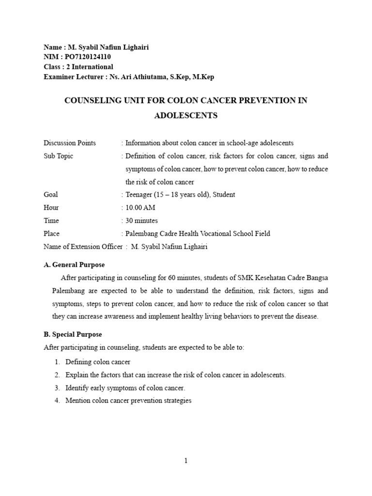 m. Syabil Nafiun Lighairi Promkes b.ingggg (1) | PDF | Colorectal ...