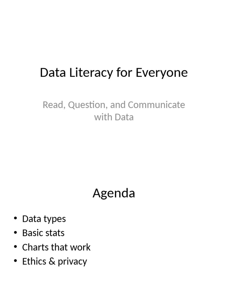 Essential Data Literacy Skills Guide | PDF