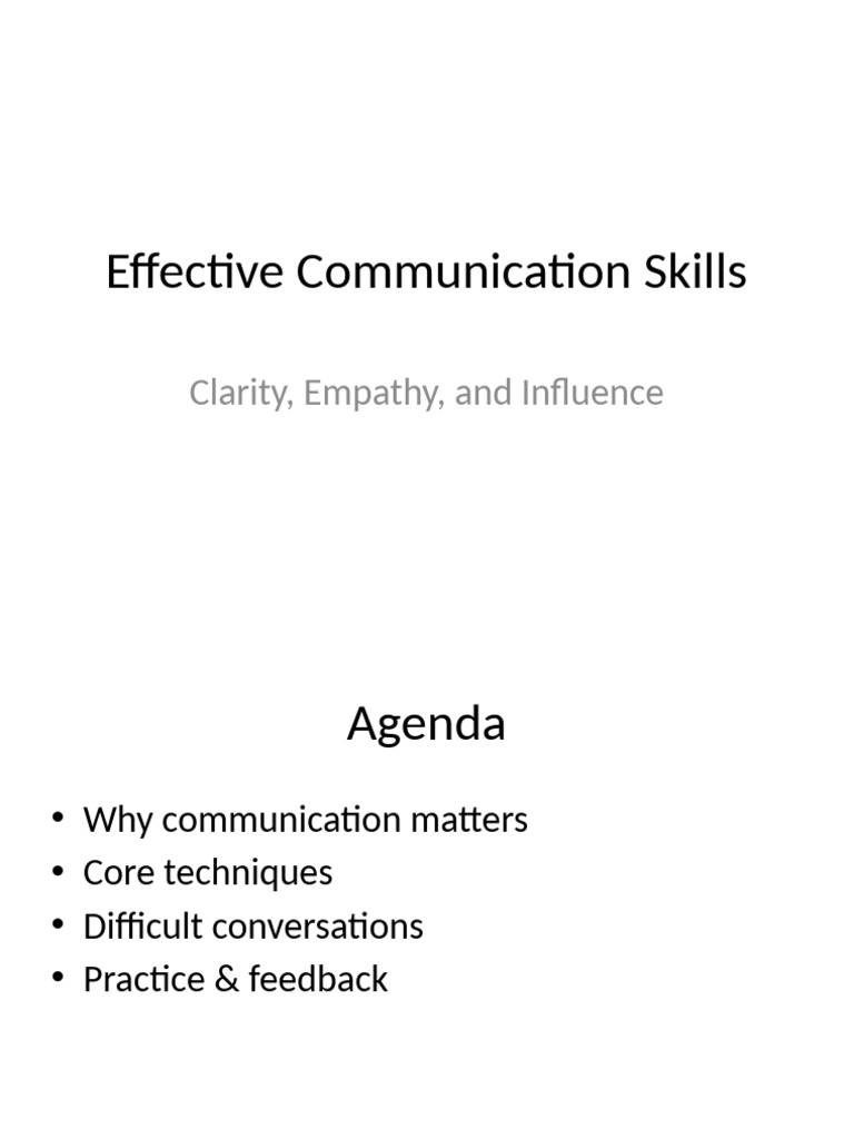 Mastering Effective Communication Skills | PDF