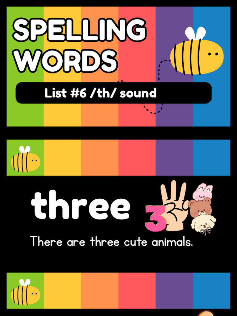 Y1 Spelling List 6 TH Sounds | PDF