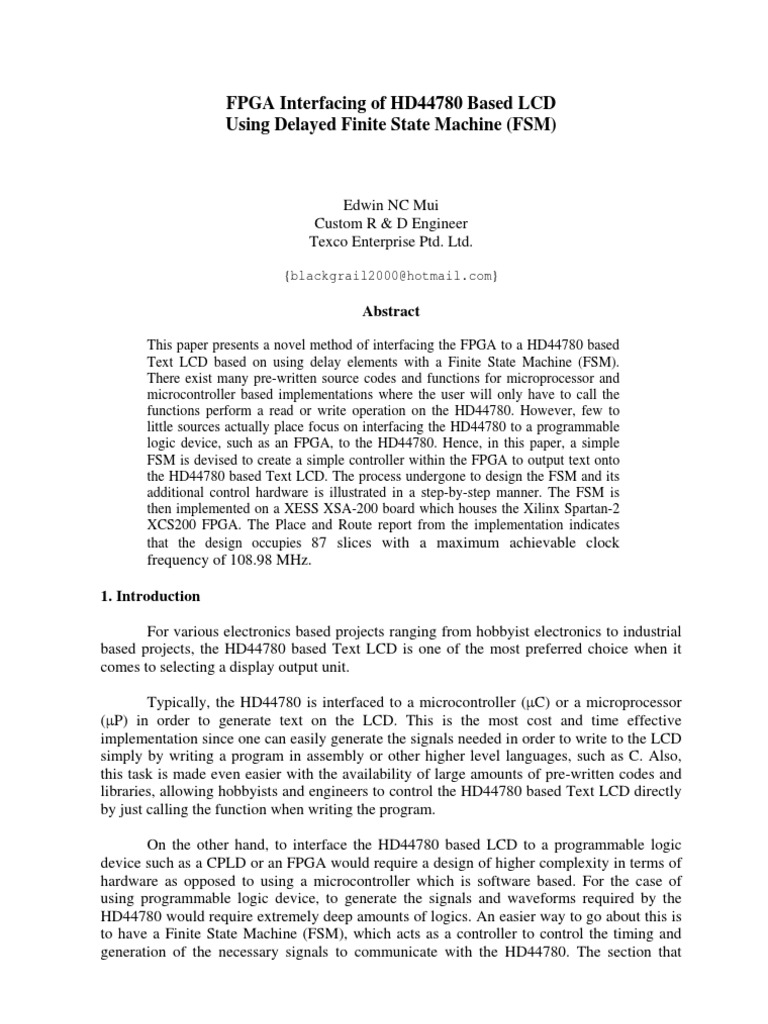 LCD HD44780 | PDF
