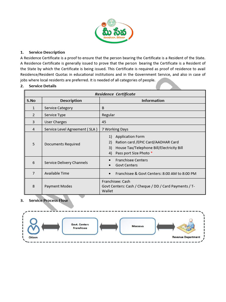 Residence Certificate Application Guide | PDF