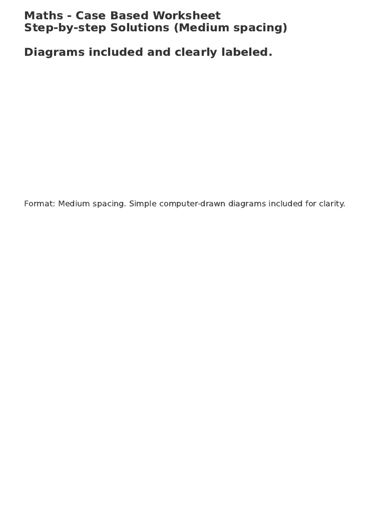 Maths Case-Based Worksheet Solutions | PDF | Circle | Area