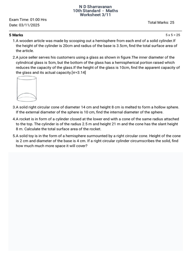 Maths - Worksheet 3 - 11 | PDF